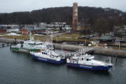 alter Leuchtturm Travemünde und Anleger von Zoll und Küstenwache