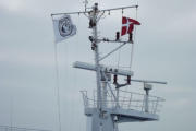 Radar- und Flaggenmast der Norröna