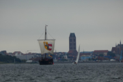 Blick achteraus auf Wismar