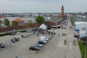 Blick auf die HAPAG-Hallen und den Amerika-Bahnhof