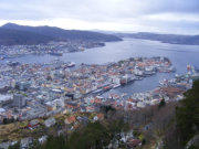 Blick vom Fløien über Bergen